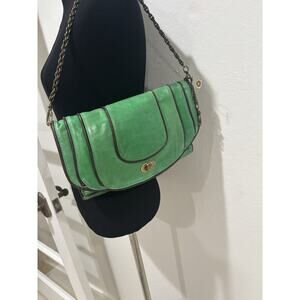 Helena de Natalio Green Leather Handbag/ Clutch New